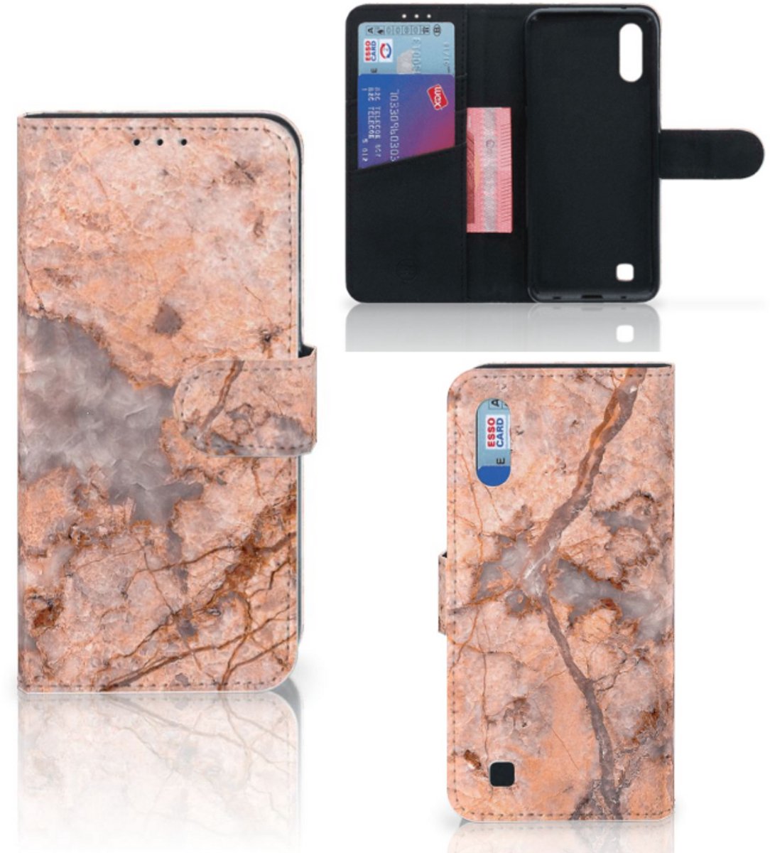 Samsung Galaxy M10 Bookcase Marmer Oranje