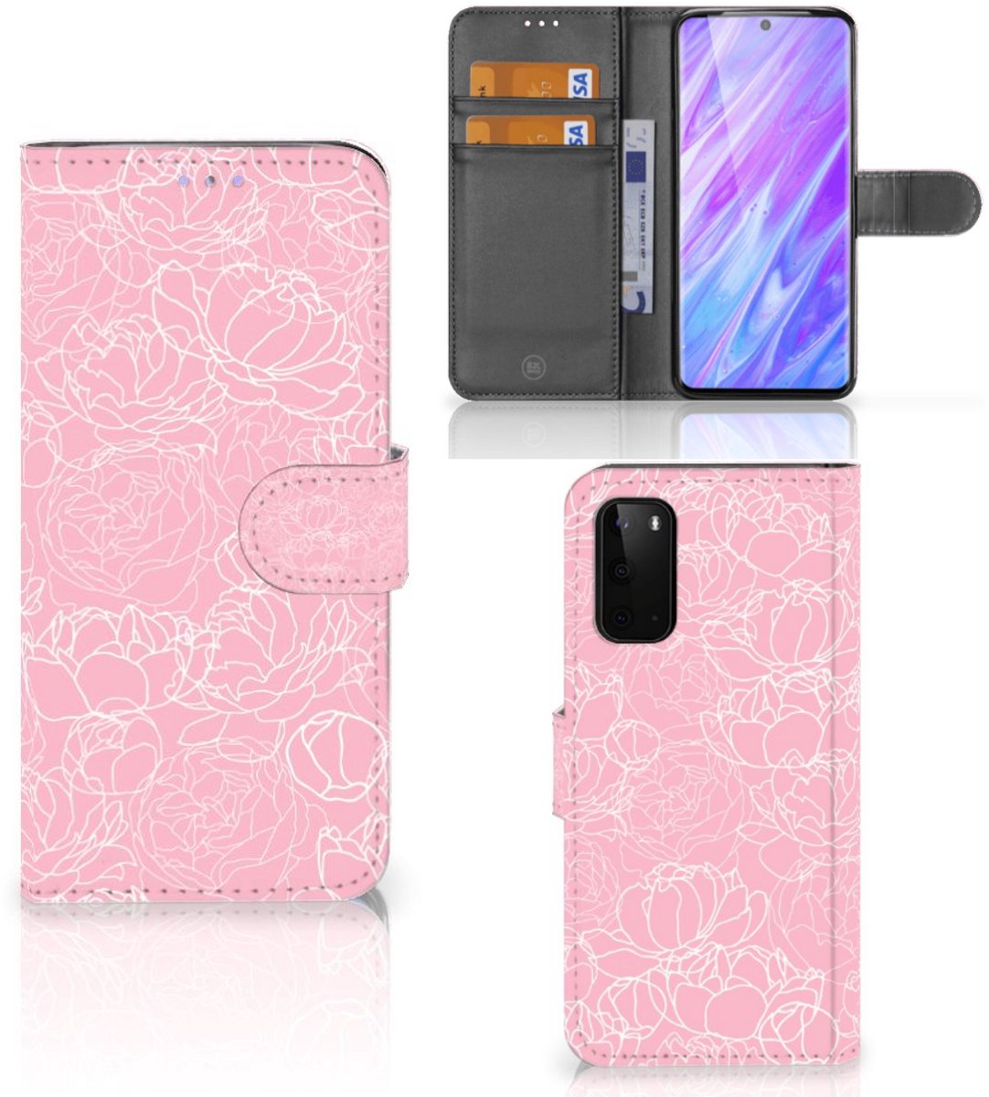 Samsung Galaxy S20 Hoesje White Flowers