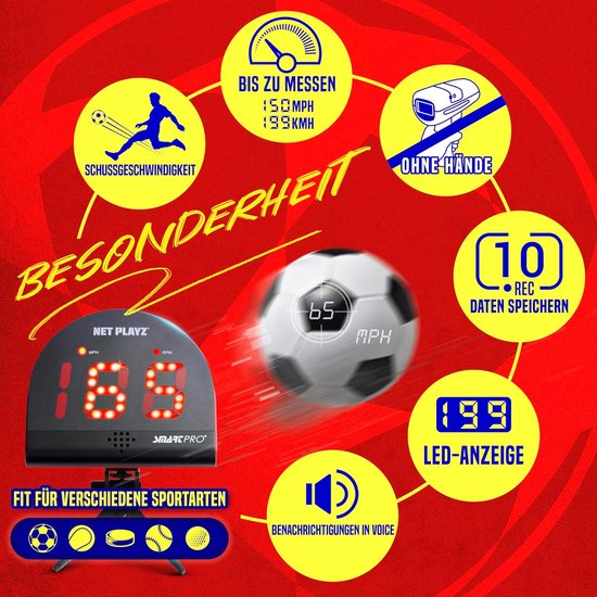 NET PLAYZ Voetbalradars, trainingsapparaten met snelheidssensoren, voetbalgeschenken, hightech gadgets en uitrusting voor voetbalspelers — afbeelding 3