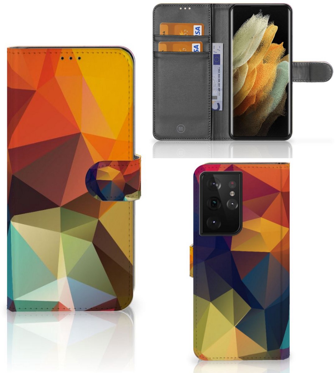 Samsung Galaxy S21 Ultra Book Case Polygon Color