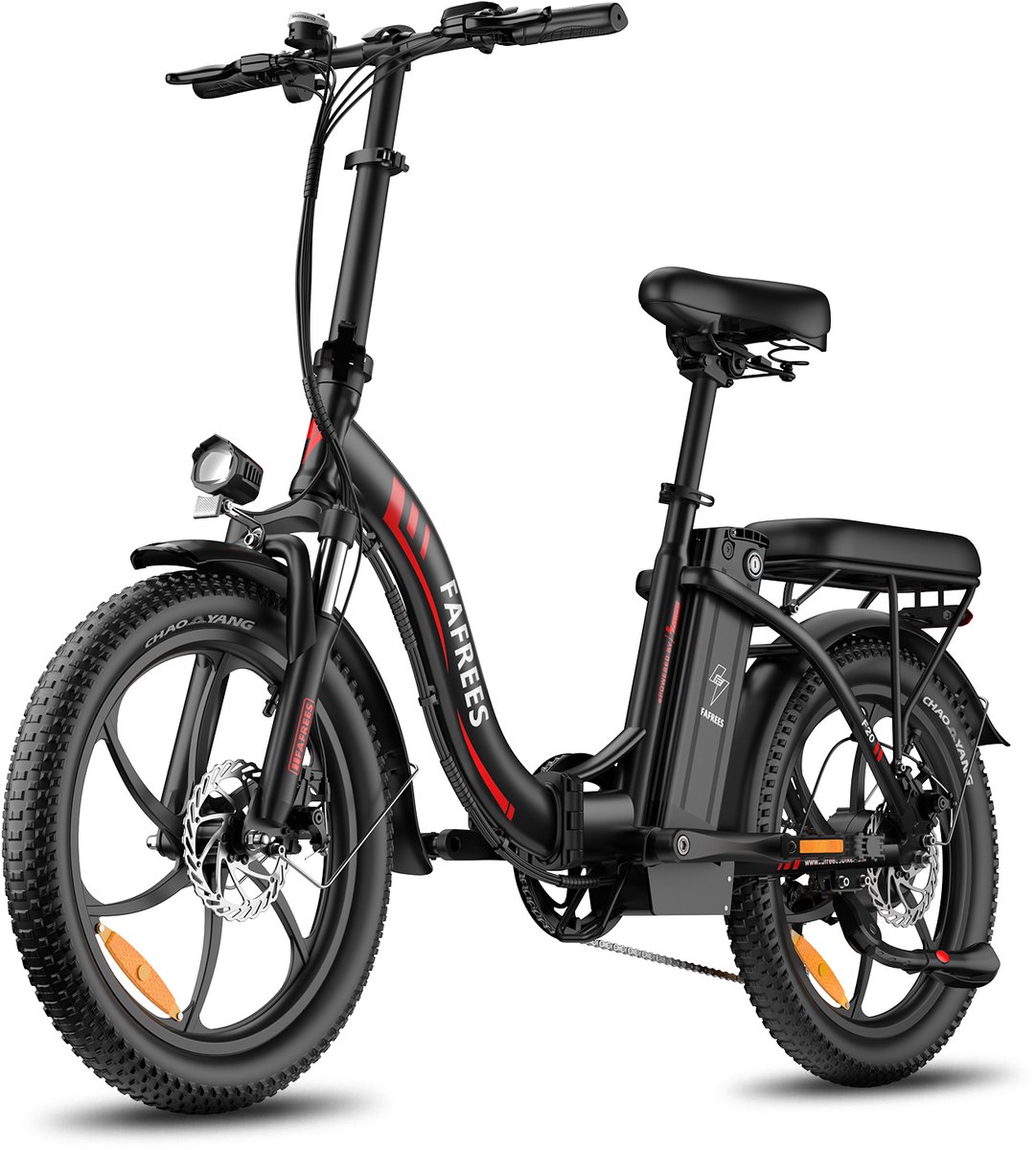 Fafrees F20 Elektrische Vouwfiets | E-Bike| 20 x 3.0 Inch Dikke Banden | 36V 18Ah Lithium Accu | 250 W Motor | Maximaal 25/u | Maximaal bereik 130km | Shimano 7 versnellingen | 20 Inch opvouwbare City Commuter E-Bike | Zwart – foto 2