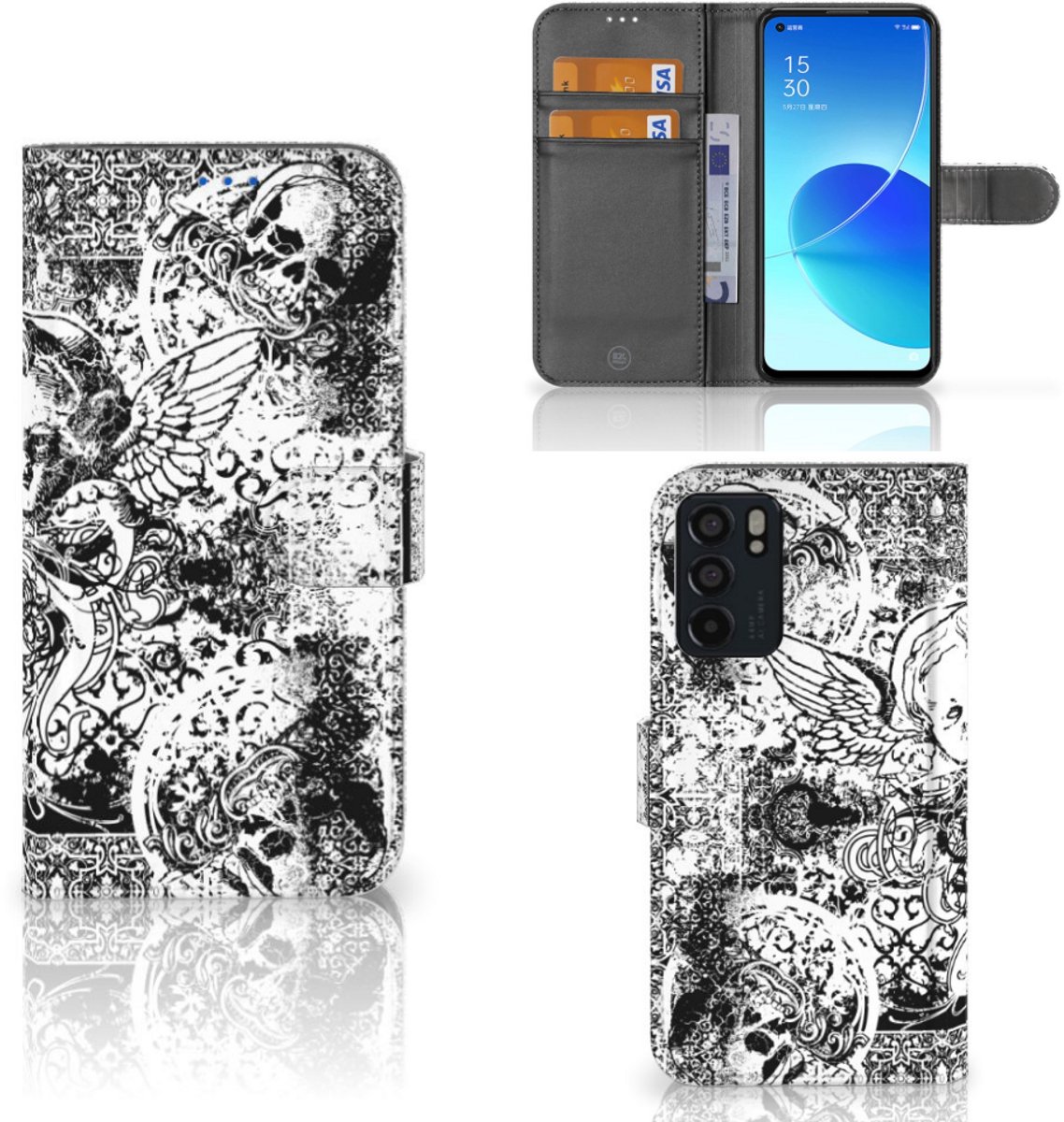 Telefoonhoesje met Naam OPPO Reno6 5G Skulls Angel