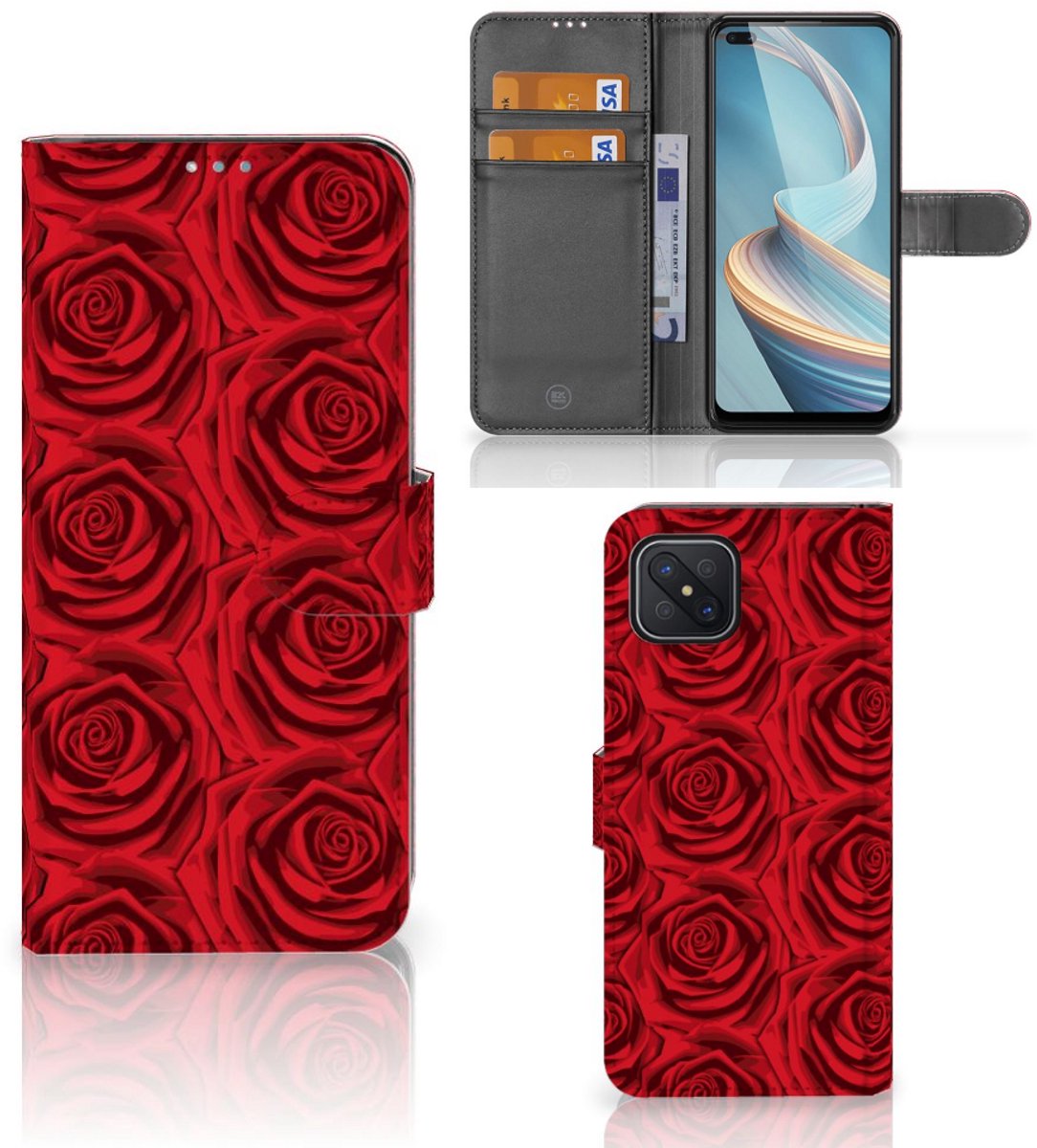 OPPO Reno4 Z Hoesje Red Roses