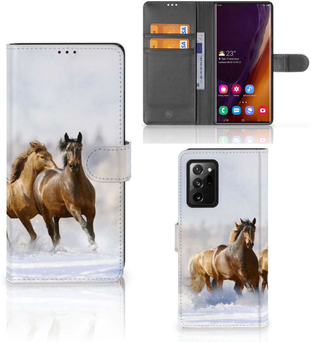 Samsung Galaxy Note20 Ultra Telefoonhoesje met Pasjes Paarden