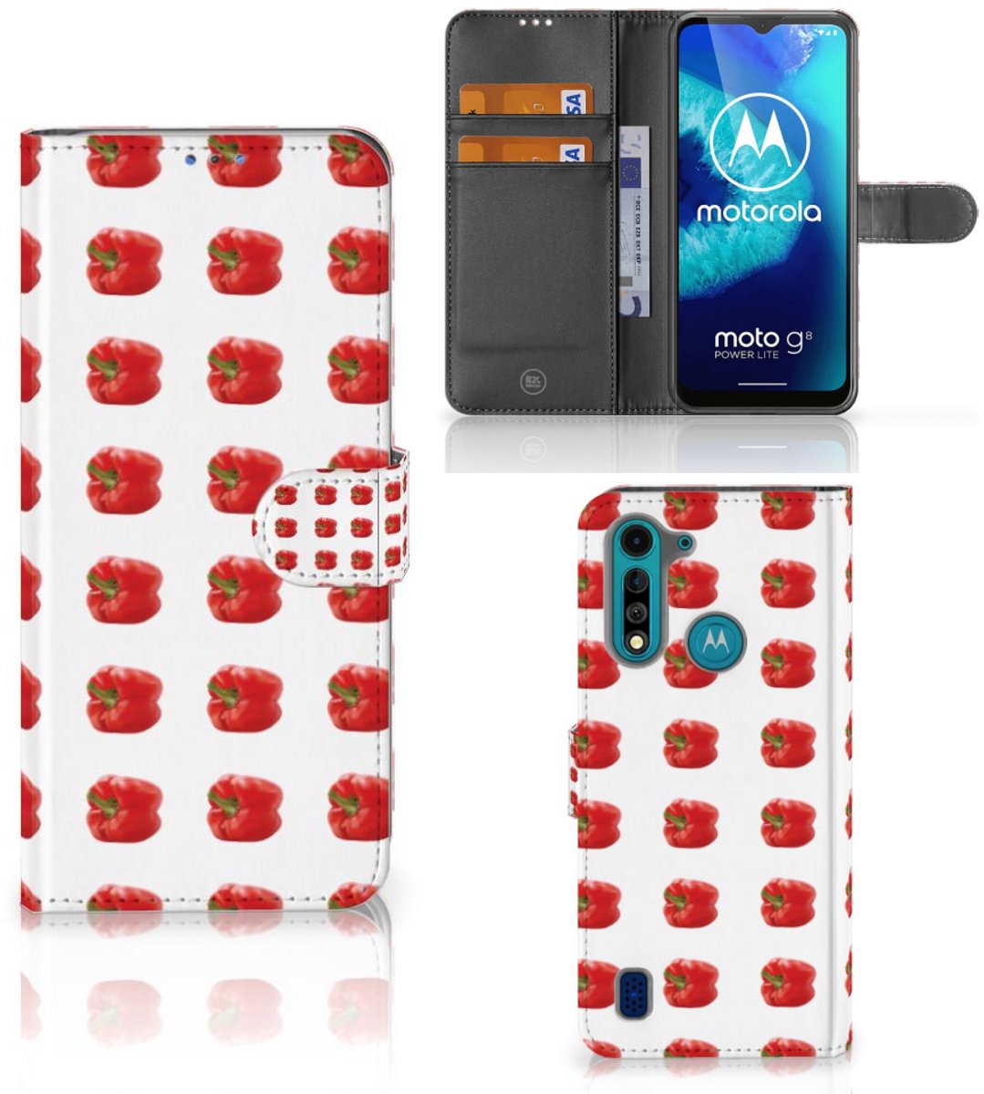 Motorola G8 Power Lite Book Cover Paprika Red