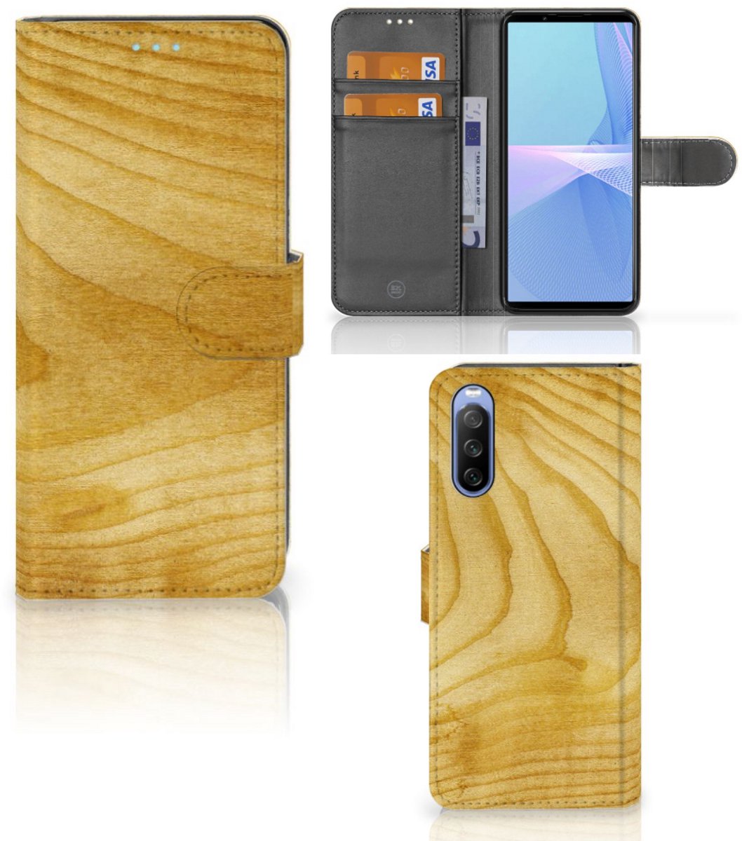 Sony Xperia 10 III Book Style Case Licht Hout