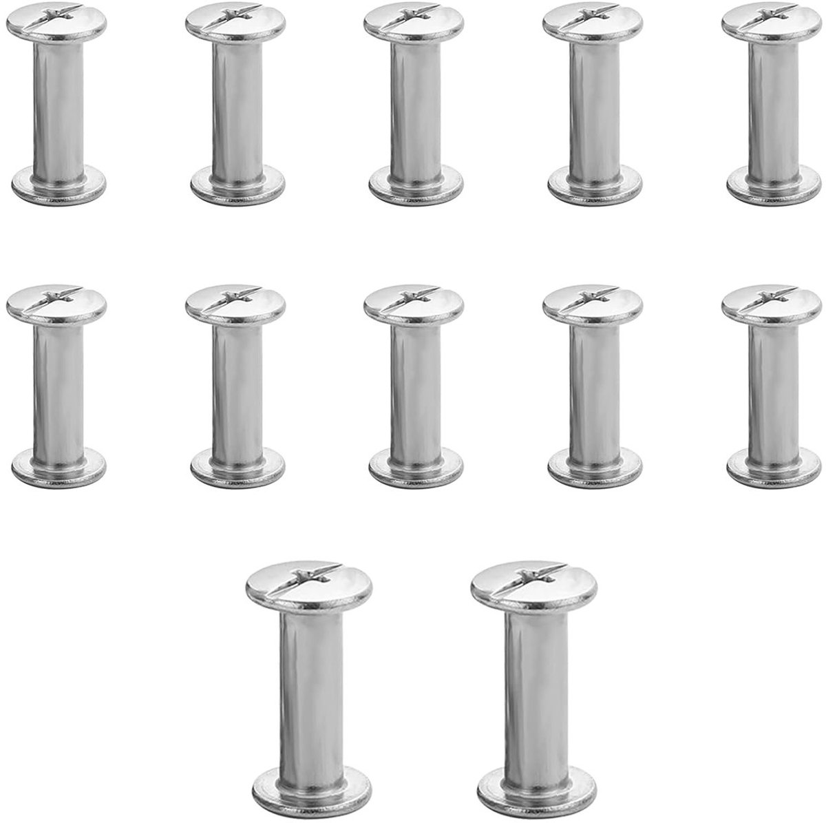 12 Sets Chicago Screw Piles - Metalen Rivets voor Reparatie van Tassen, Harnassen en Rugzakken, Ideaal voor Leren Accessoires en Luggage