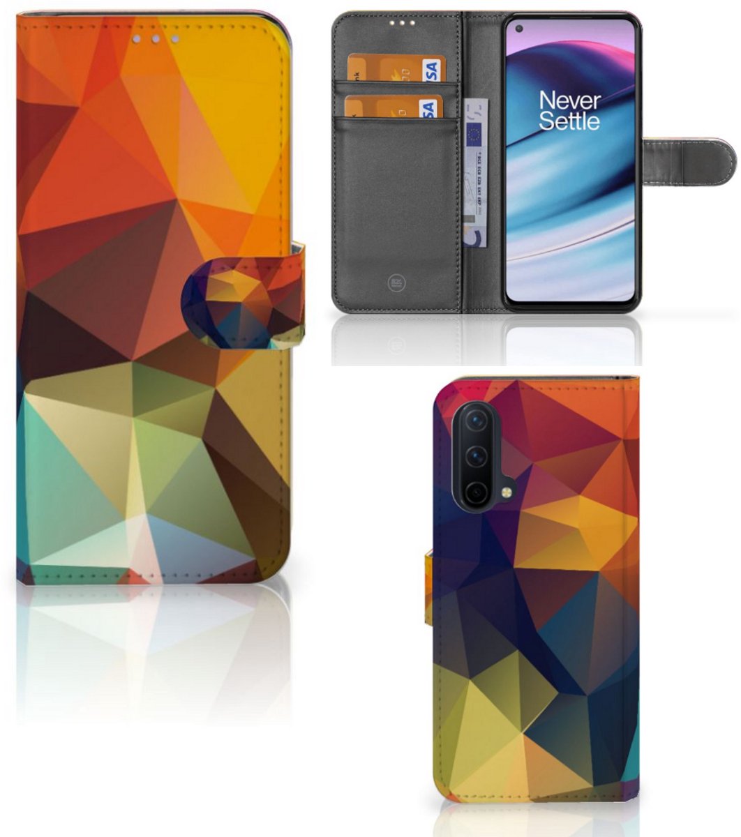 OnePlus Nord CE 5G Book Case Polygon Color