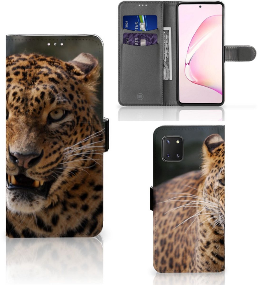 Samsung Note 10 Lite Telefoonhoesje met Pasjes Luipaard