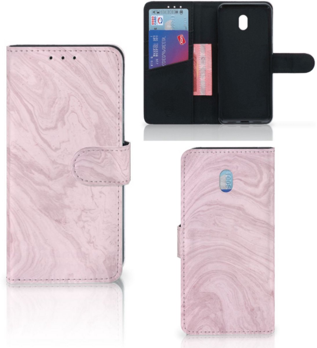 Xiaomi Redmi 8A Bookcase Marble Pink - Origineel Cadeau Vriendin