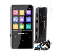 DynaBright - MP3 Speler met Bluetooth - Incl. Oordopjes en 32GB Geheugen - met Clip - MP3/MP4 - Voice Recorder Digitaal - met FM Radio - Zwart