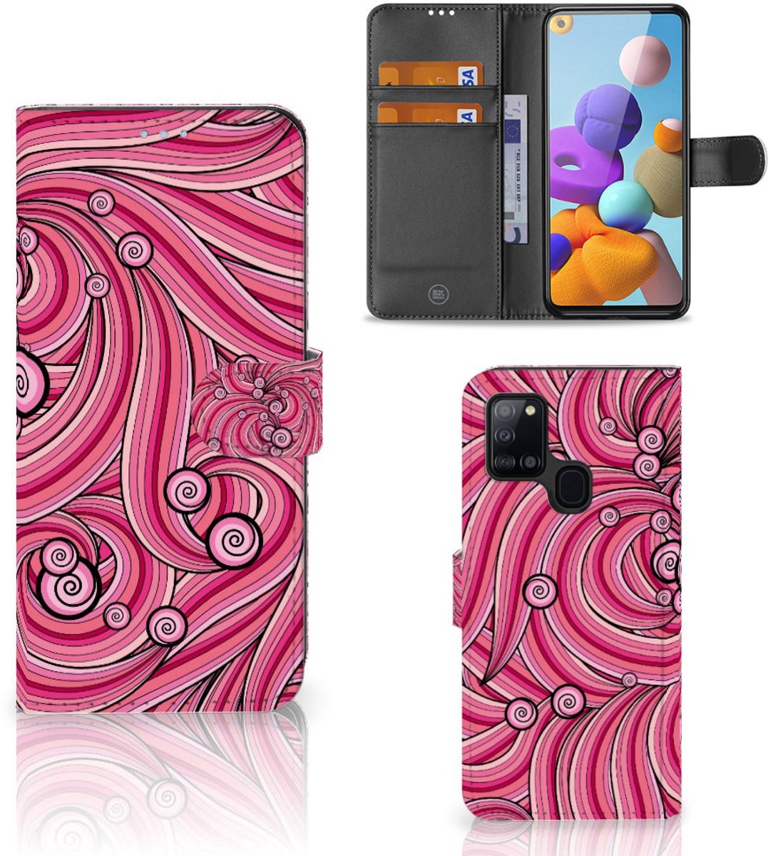 Samsung Galaxy A21s Hoesje Swirl Pink