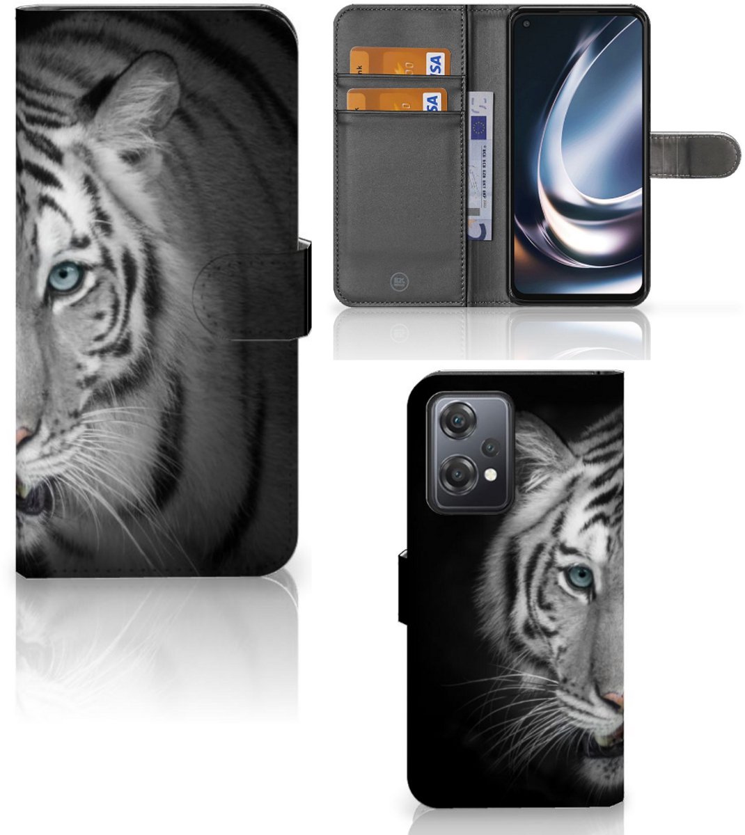 OnePlus Nord CE 2 Lite Telefoonhoesje met Pasjes Tijger