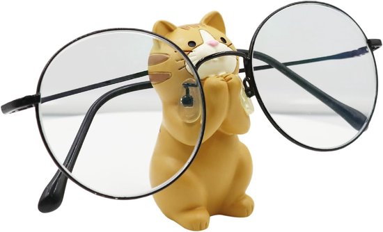 Houten Zonnebrilhouder - Brillenstandaard Display - Bureau Decoratie - Handgesneden Ontwerp - Eén Maat - Bruin van Houten — afbeelding 3