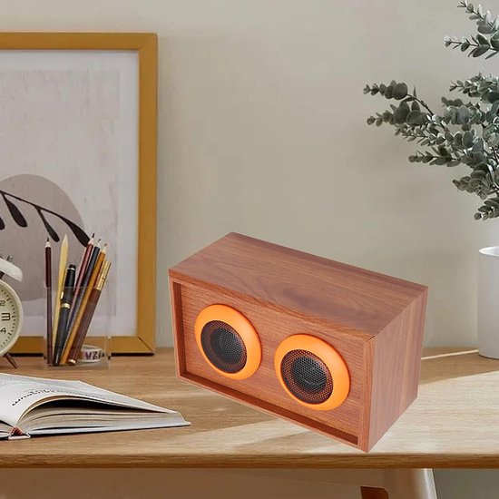 Houten Tweeter Luidspreker - Boekenplank Luidspreker - Thuisbioscoop Geluid - Massief Houten Kast - 4 inch - Houtnerf — afbeelding 3