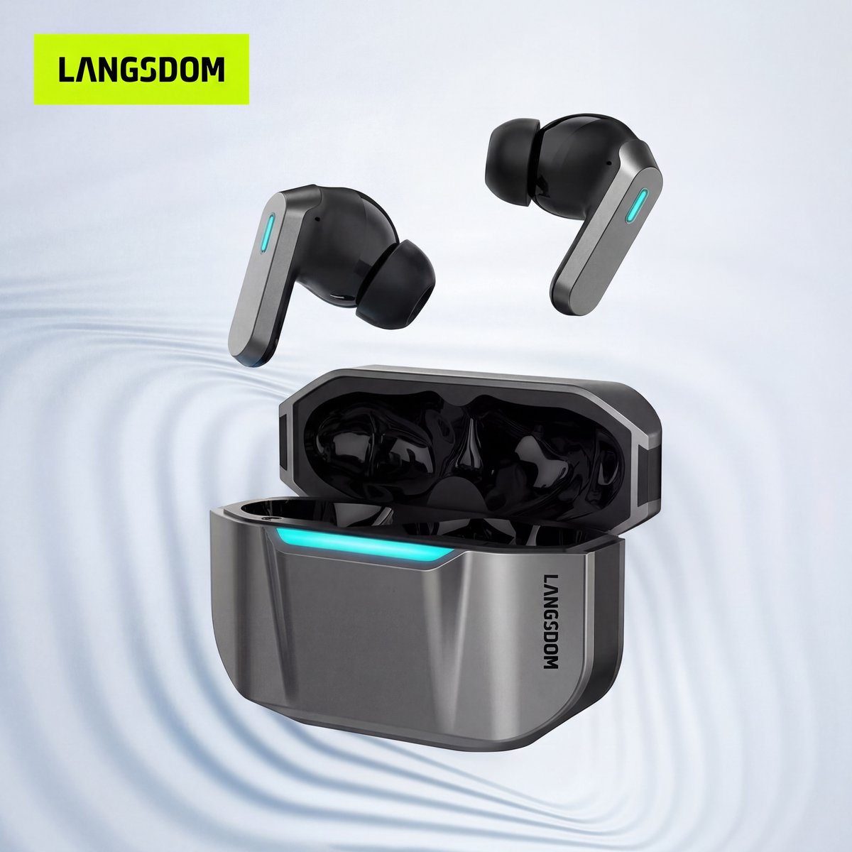 Langsdom Draadloze Oordopjes met ANC - Bluetooth Oortjes - Touchbediening - Oplaadcase - Voor Bellen, Muziek en Sport