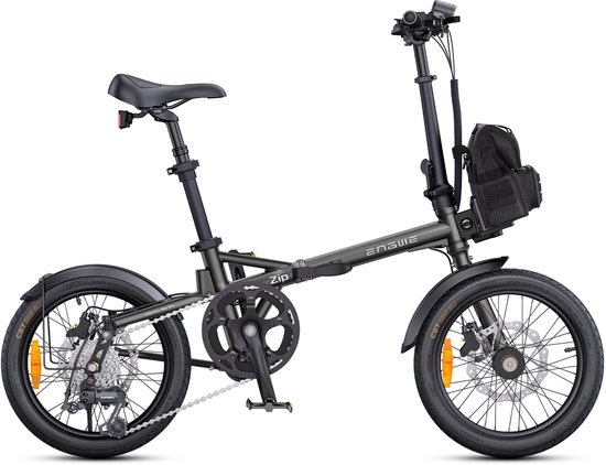 ENGWE ZIP Opvouwbare Elektrische Fiets 16 Inch - 250W Motor - 36V 10Ah Uitneembare Batterij - 25 km/u - Powerbank Functie - Inclusief Fietstas - Compacte Stads E-Bike, Zwart van ENGWE — afbeelding 2