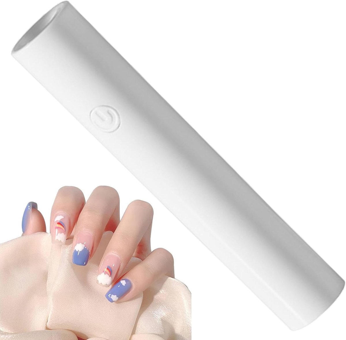 Mini Nagellamp - UV Lamp Gelnagels -LED Nagellamp - Draagbare nagellamp - Nageldroger - Geschikt voor doe-het-zelf nagelkunst en als gel-uithardingslamp in de nagelsalon - 10*2,1*1,8 cm - Wit