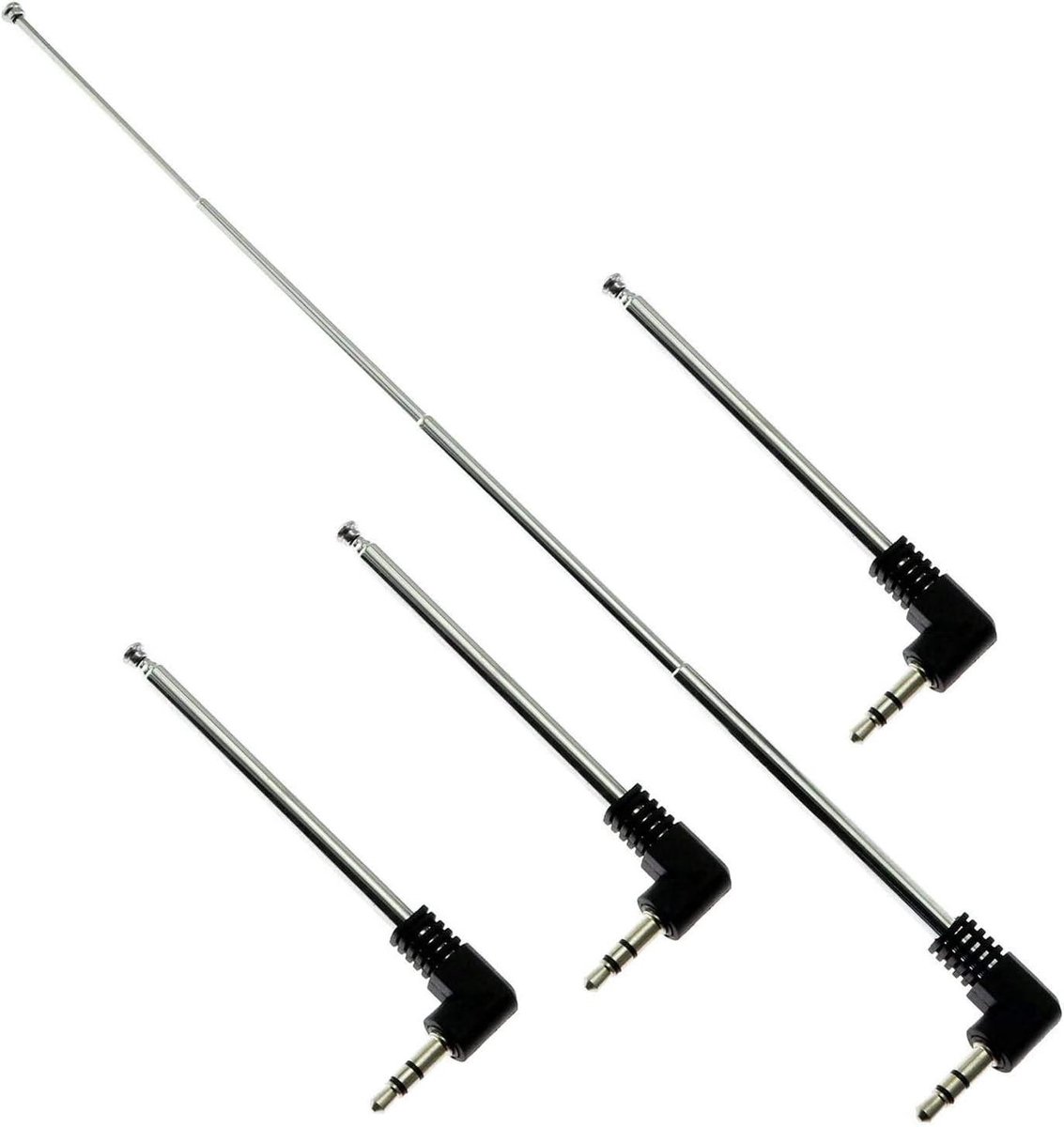 Telescopische FM-antenne - Radioantenne 35mm - Radio Ontvangst Verbeteren - 4 Secties Uitschuifbaar - 25 cm Lengte - Zilver