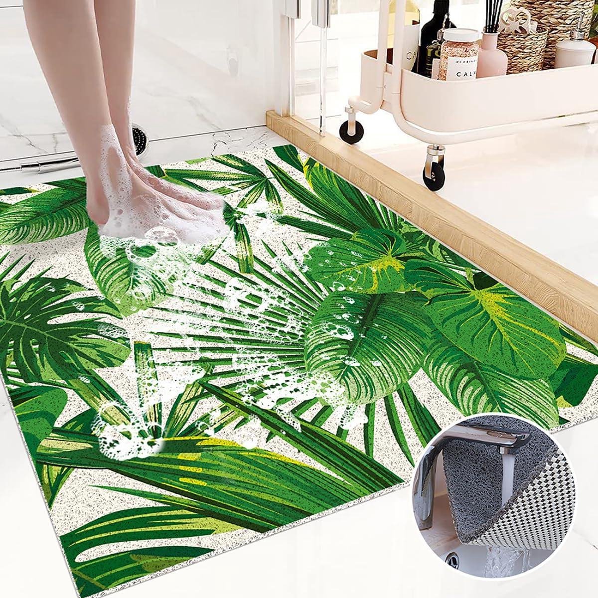 Douchemat Antislip - Badkamermat PVC - Veilig Douchen - Hoge Waterdoorlatendheid - 130x150 cm - Geel