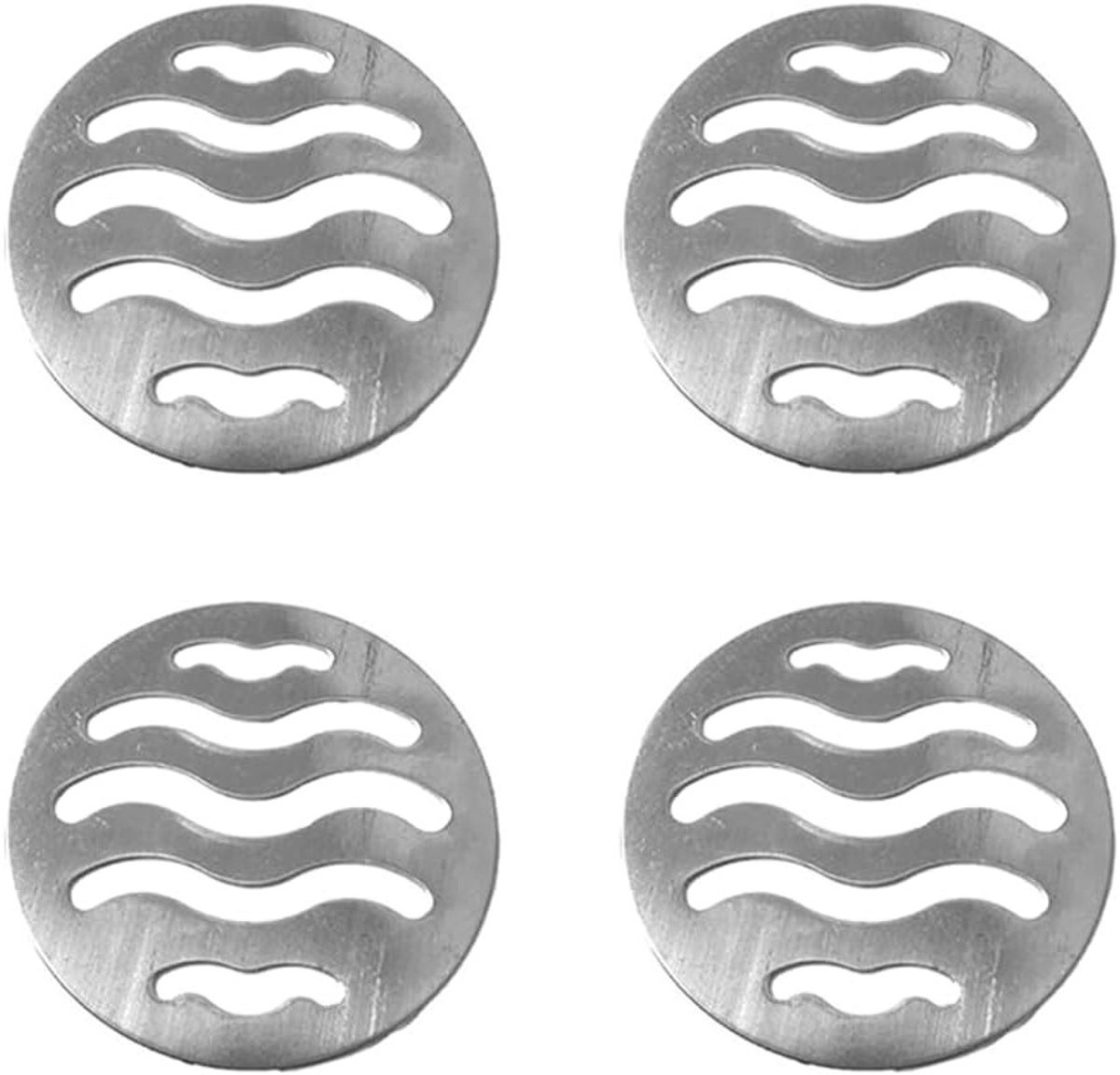 Ronde Afvoerputdeksel, Rooster Afvoerbescherming, Roestvrijstalen Badkamer en Keuken Accessoires (4 stuks, 90mm) - Waterdicht, Antivuil, Duurzaam