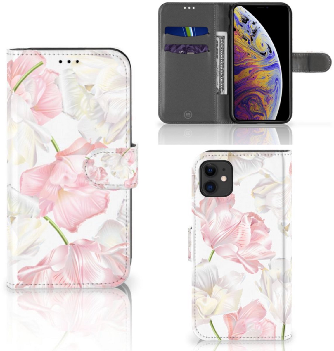 Book Case voor Apple iPhone 11 Hoesje Lovely Flowers