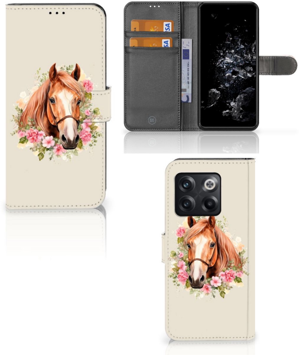 Telefoonhoesje met Pasjes voor OnePlus 10T Paard