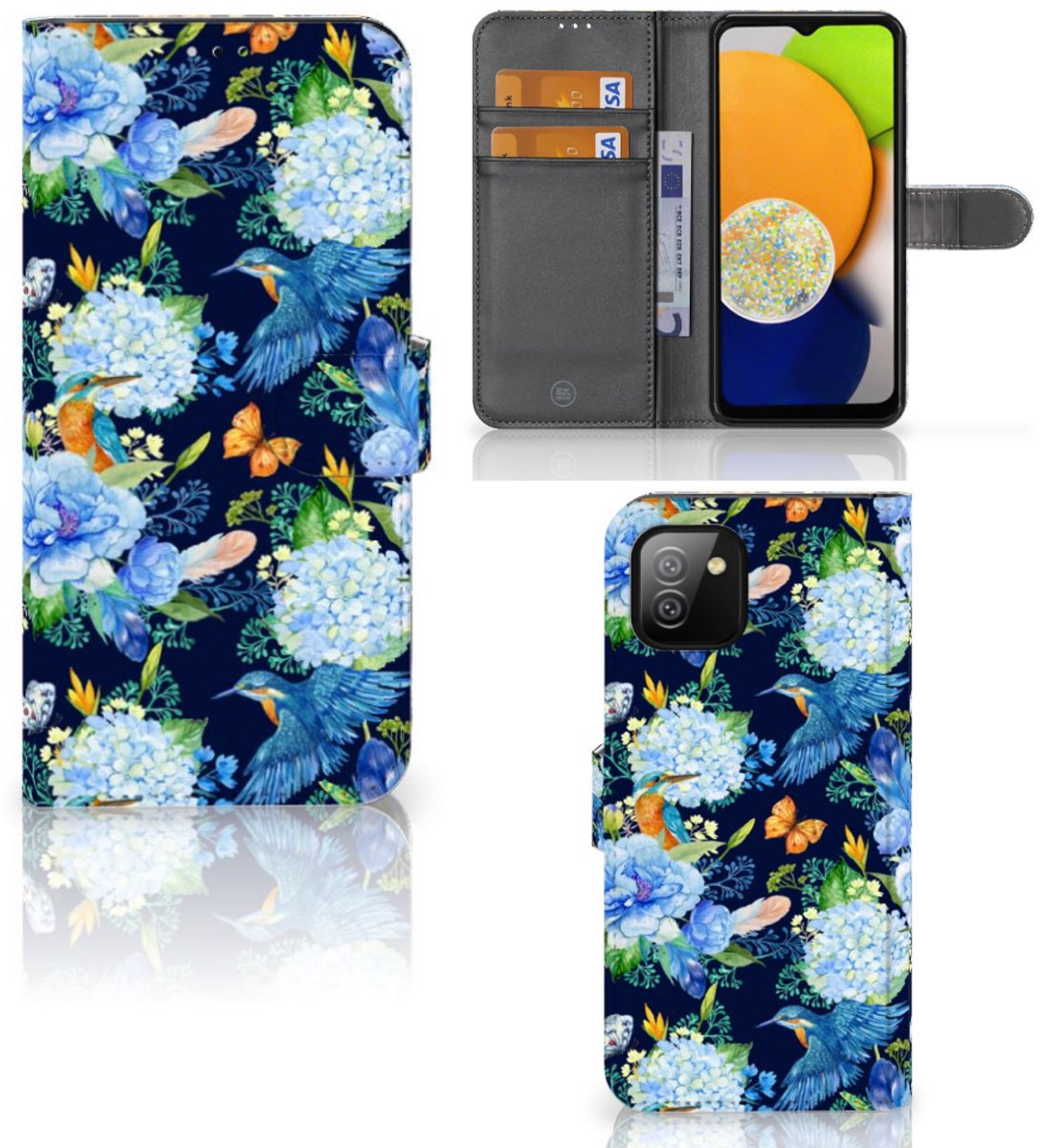 Telefoonhoesje met Pasjes voor Samsung Galaxy A03 IJsvogel
