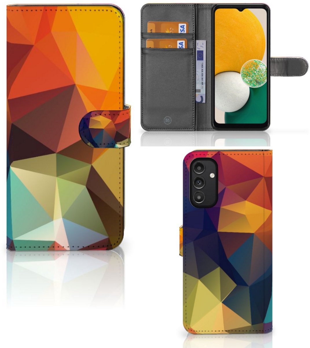 Samsung Galaxy A14 4G Book Case Polygon Color