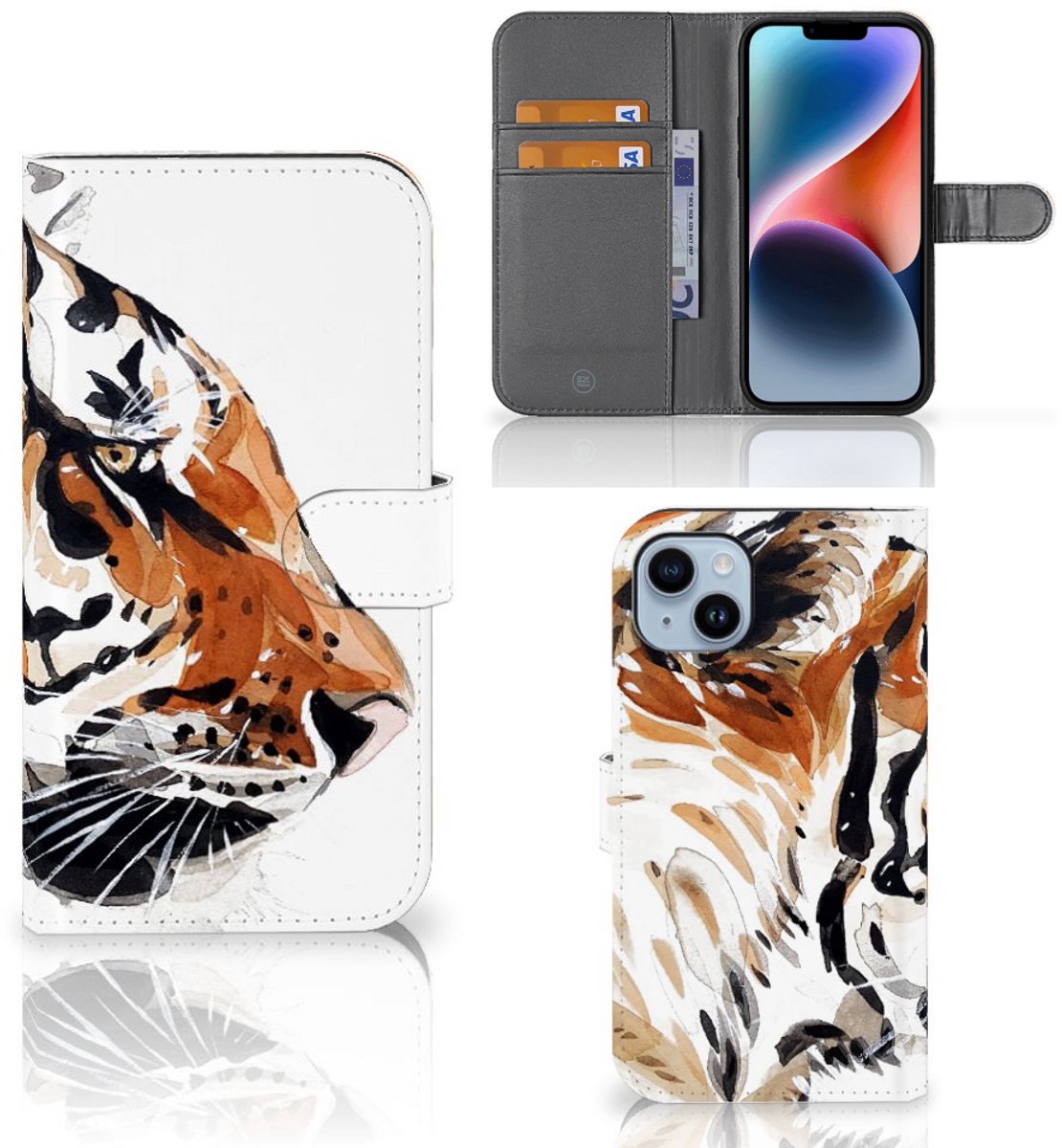 Hoesje iPhone 15 Plus Watercolor Tiger