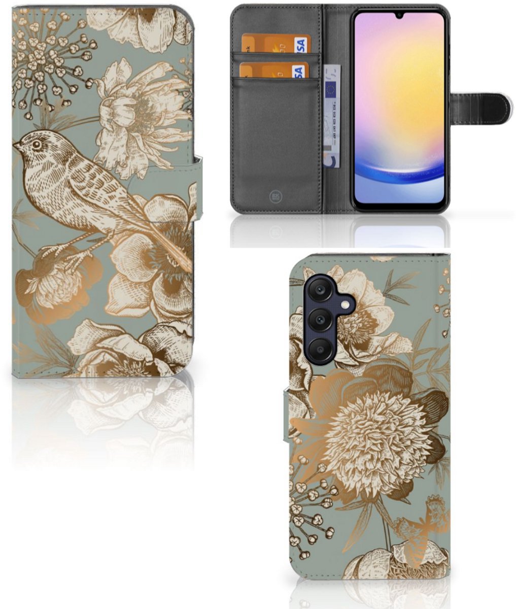 Hoesje voor Samsung Galaxy A25 Vintage Bird Flowers