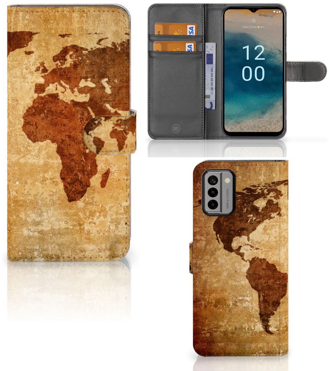 Nokia G22 Flip Cover Wereldkaart