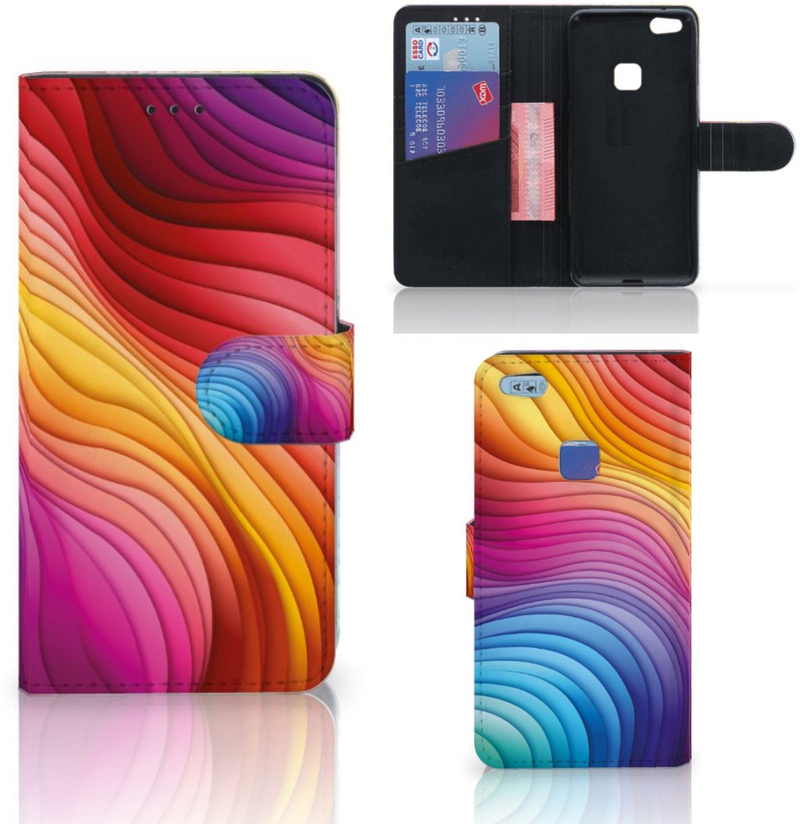 Book Case voor Huawei P10 Lite Regenboog