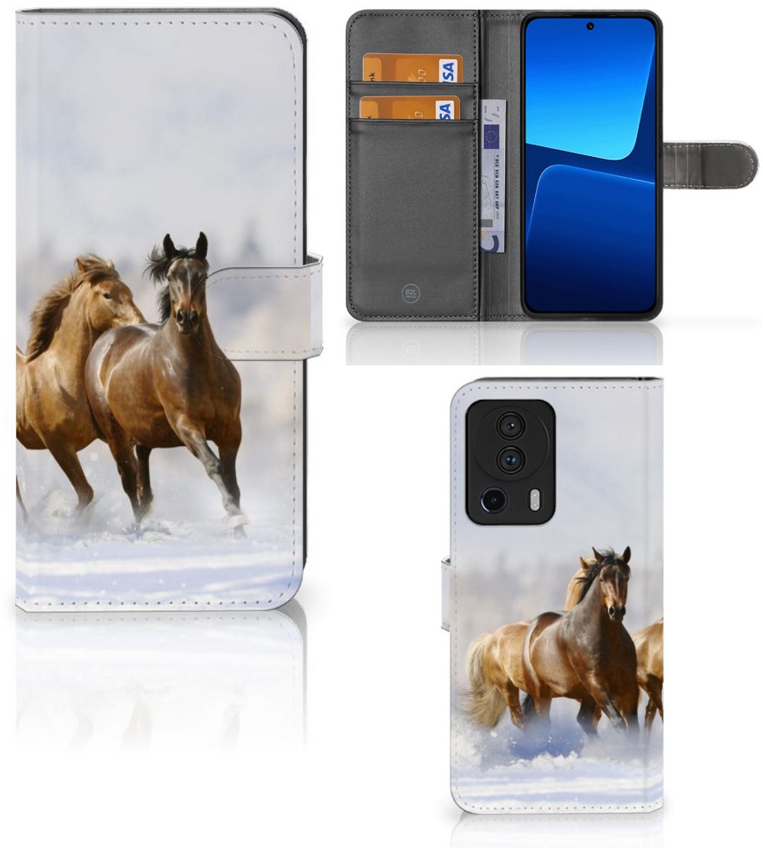 Xiaomi 13 Lite Telefoonhoesje met Pasjes Paarden