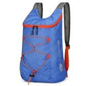 Opvouwbare sport rugzak koningsblauw oranje – lichtgewicht outdoor rugtas voor wandelen, fietsen en reizen – compacte sporttas met verstelbare schouderbanden en opbergvakken