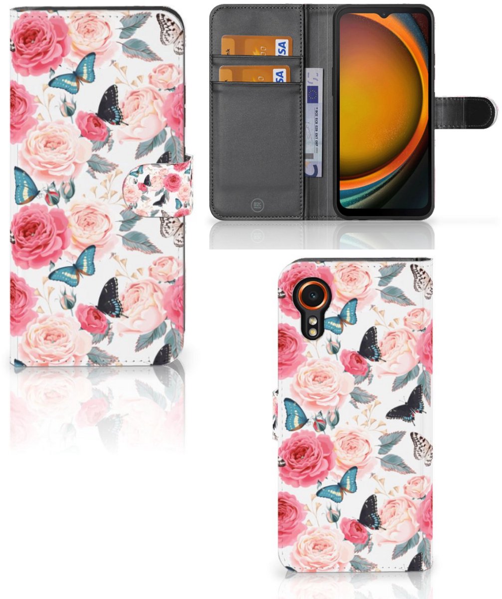 Samsung Galaxy Xcover 7 Hoesje Butterfly Roses