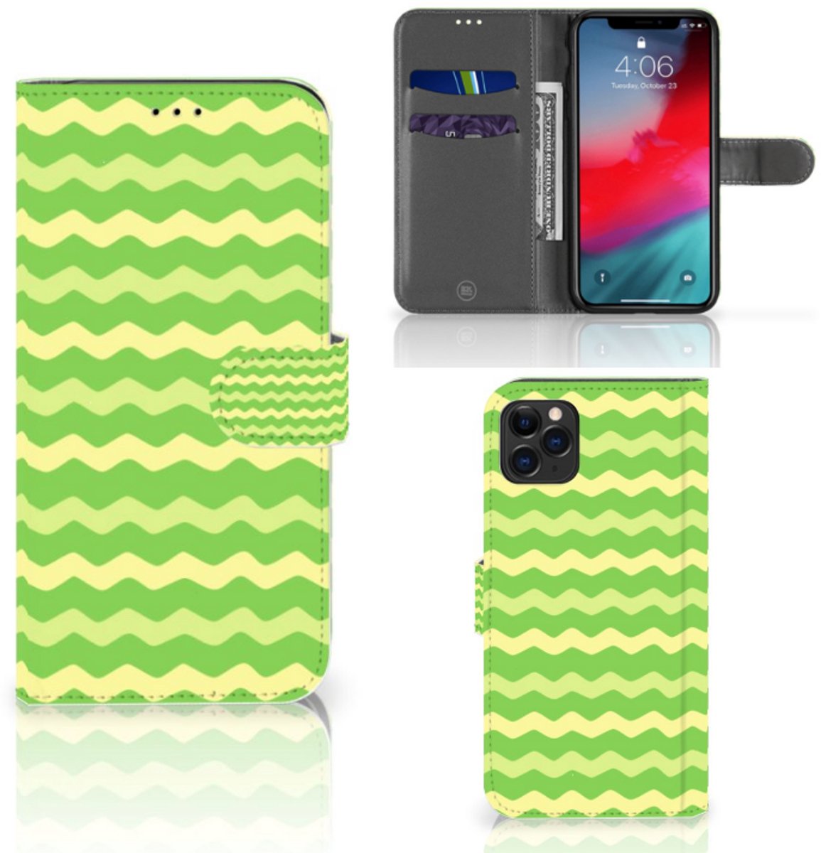 Apple iPhone 11 Pro Max Telefoon Hoesje Waves Green