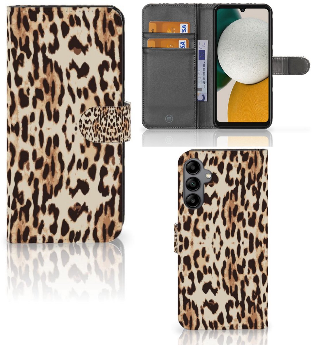 Samsung Galaxy A34 Telefoonhoesje met Pasjes Leopard