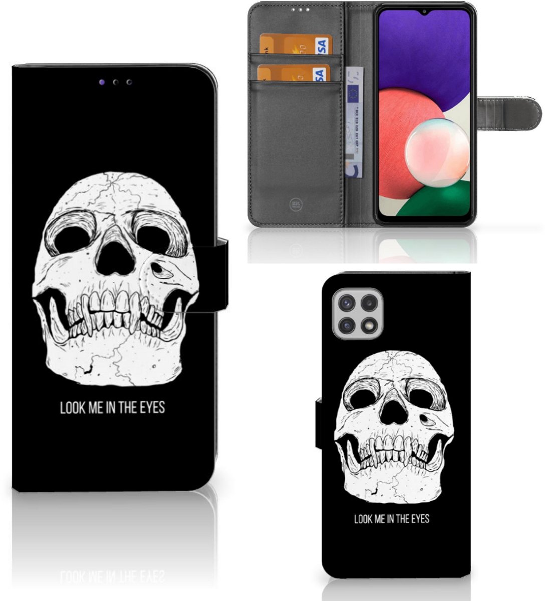 Telefoonhoesje met Naam Samsung Galaxy A22 5G Skull Eyes