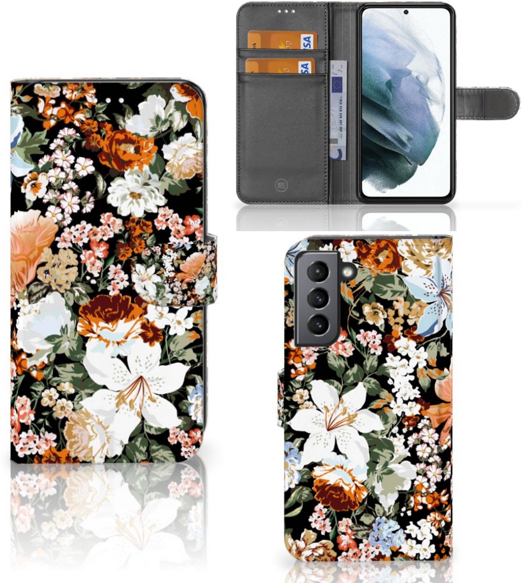 Hoesje voor Samsung Galaxy S21 FE Dark Flowers