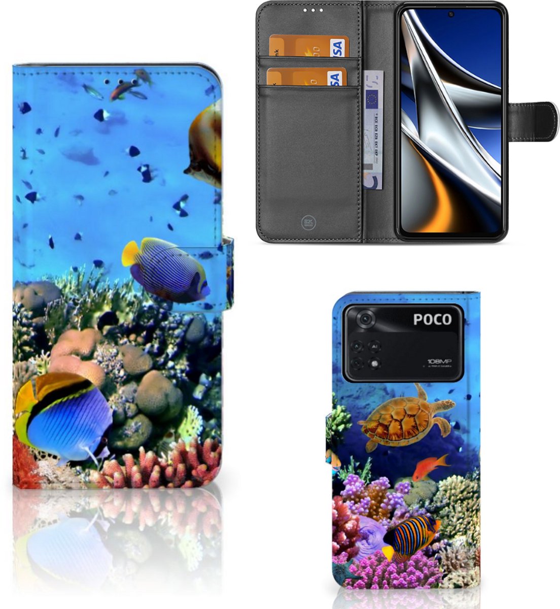 Xiaomi Poco X4 Pro 5G Telefoonhoesje met Pasjes Vissen
