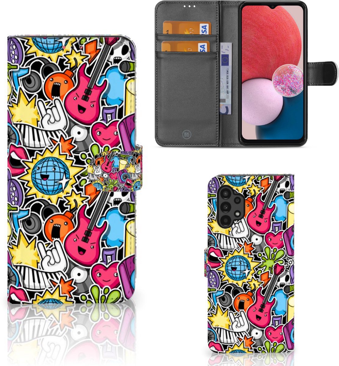 Samsung Galaxy A13 (4G) Wallet Case met Pasjes Punk Rock