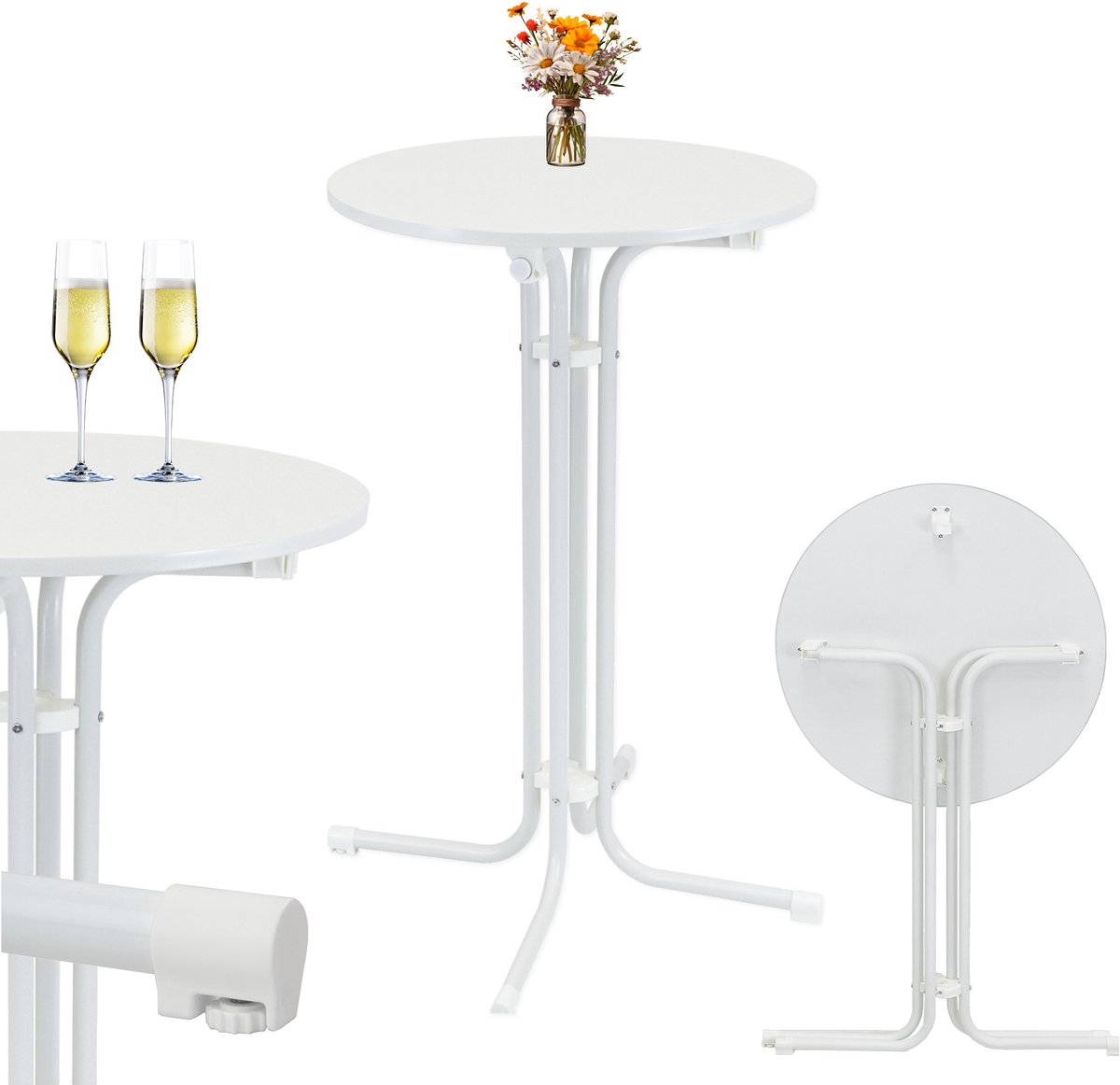Klapbare bartafel Ø 70 cm hoogte 110 cm stalen gastentafel Feesttafel Bistrotafel Tuintafe