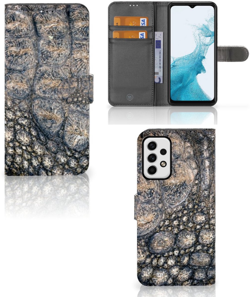 Samsung Galaxy A23 Telefoonhoesje met Pasjes Krokodillenprint
