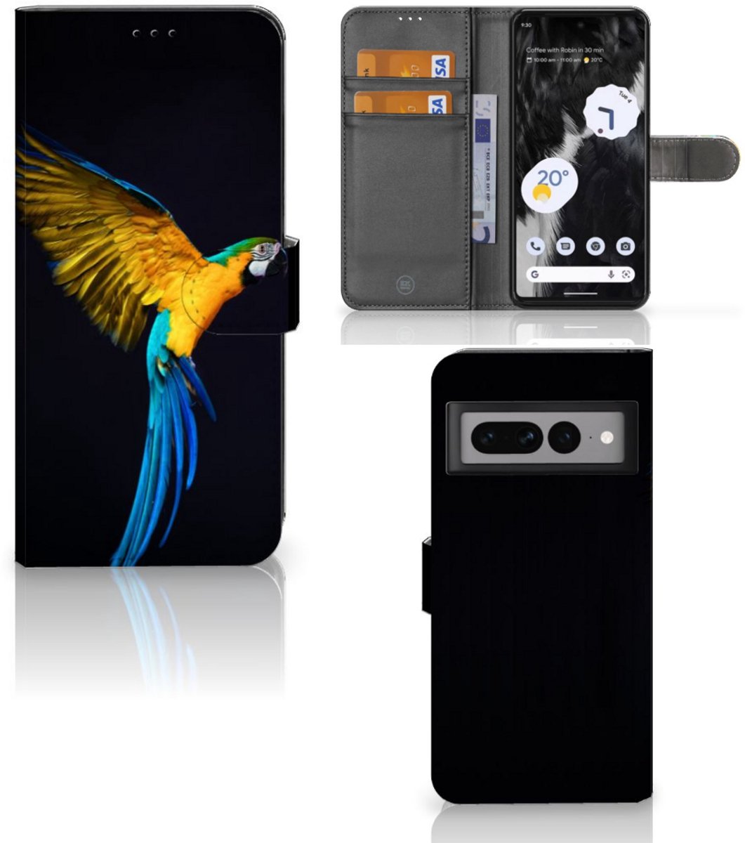 Google Pixel 7 Pro Telefoonhoesje met Pasjes Papegaai