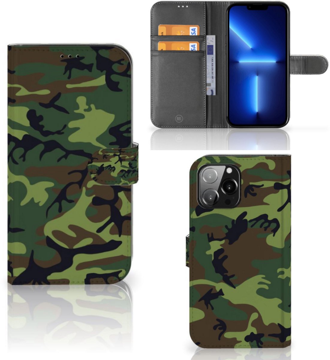 iPhone 13 Pro Max Telefoon Hoesje Army Dark