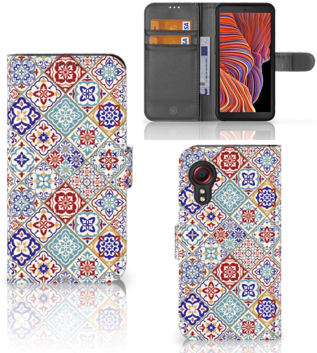 Samsung Galaxy Xcover 5 Bookcase Tiles Color