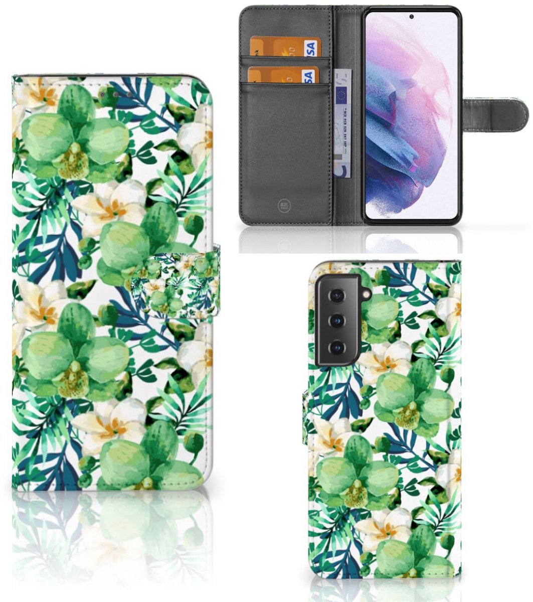 Samsung Galaxy S21 Plus Hoesje Orchidee Groen