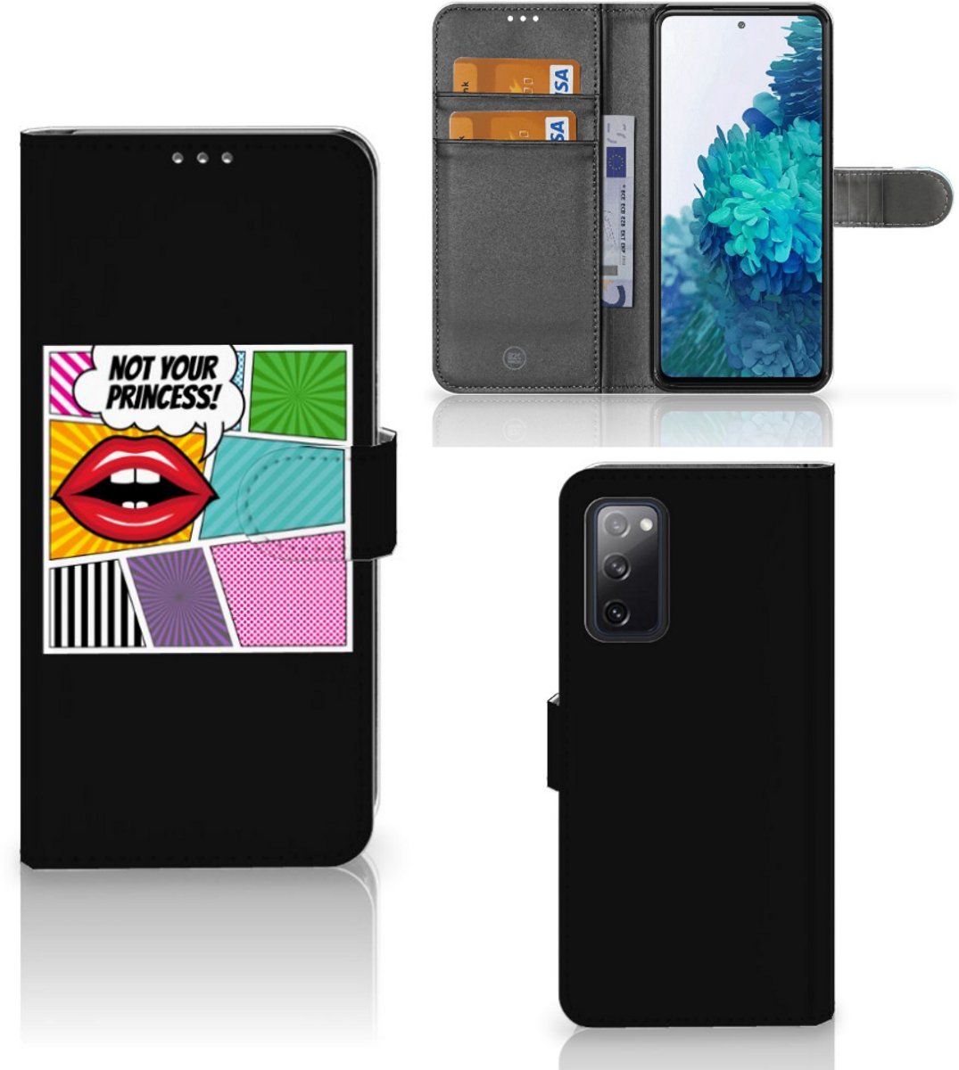 Samsung Galaxy S20 FE Wallet Case met Pasjes Popart Princess