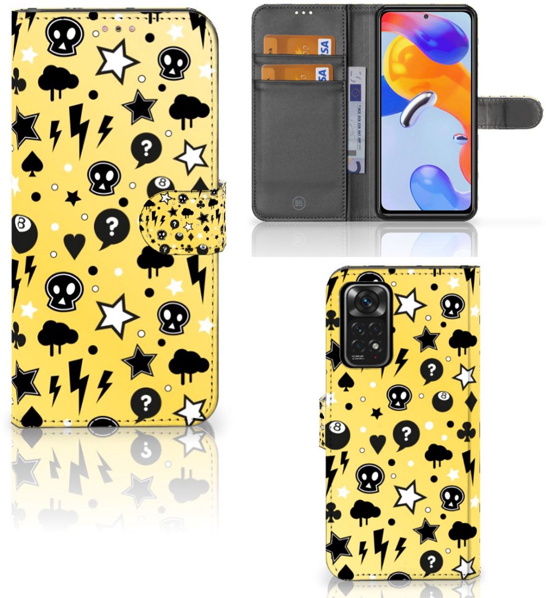 Telefoonhoesje met Naam Xiaomi Redmi Note 11 Pro 5G/4G Punk Geel
